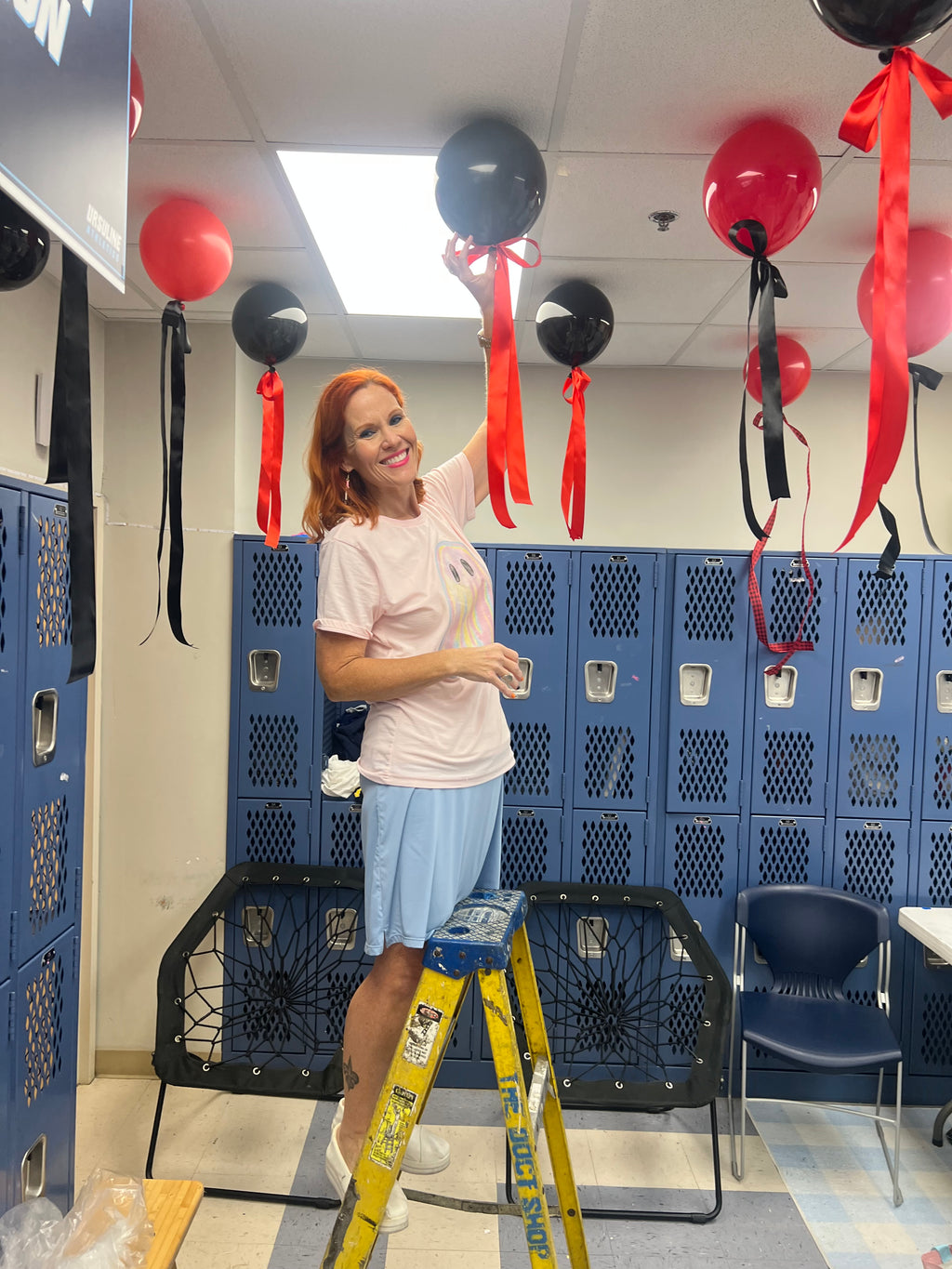 Balloons hanging from ceiling