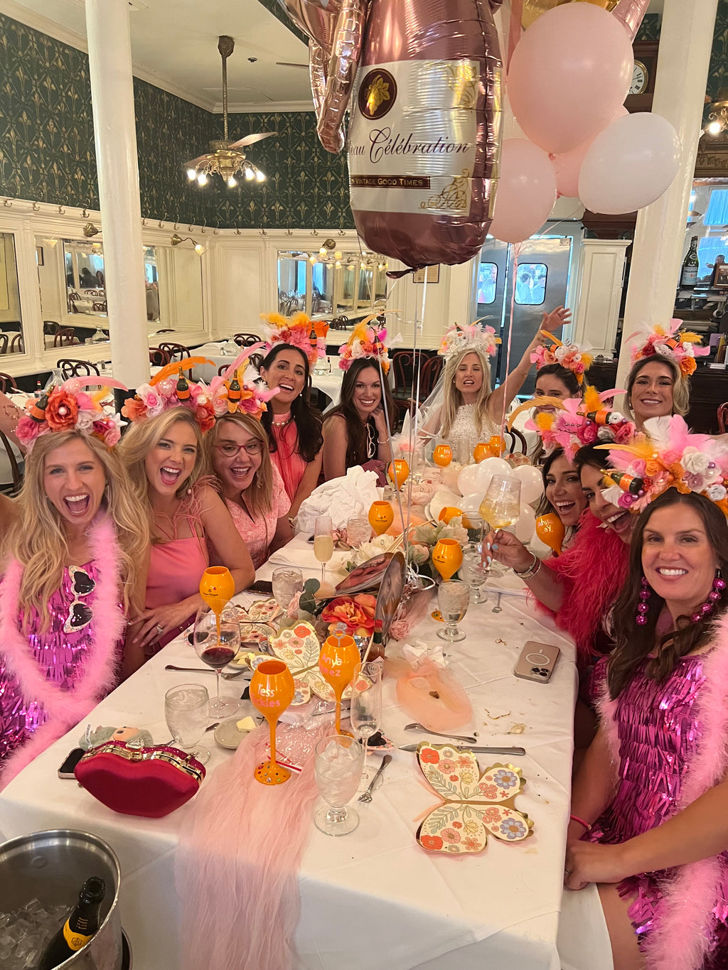 Brunch group headpieces