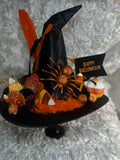 Candy corn themed witch hat