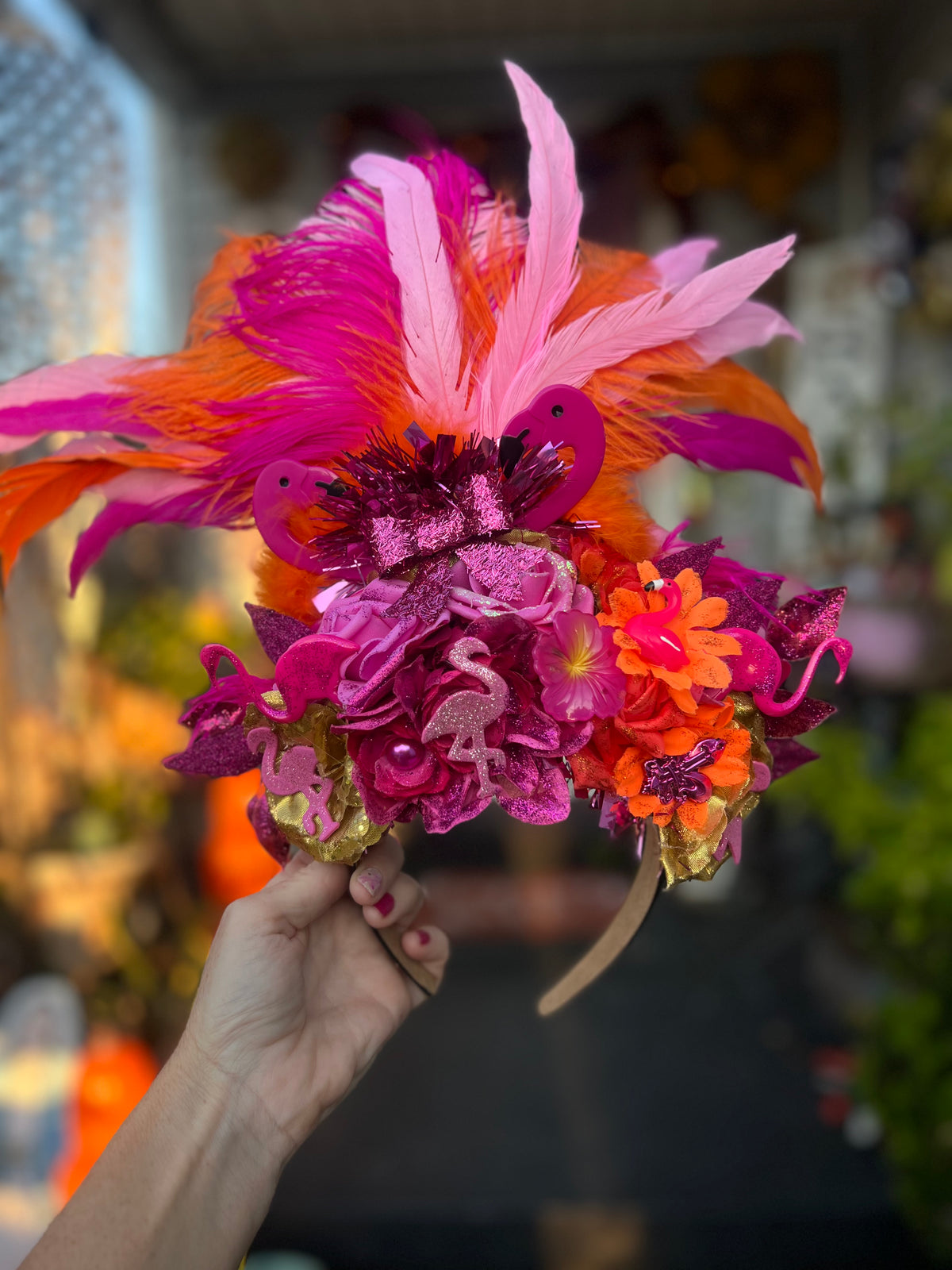 Flamingeaux custom headpiece