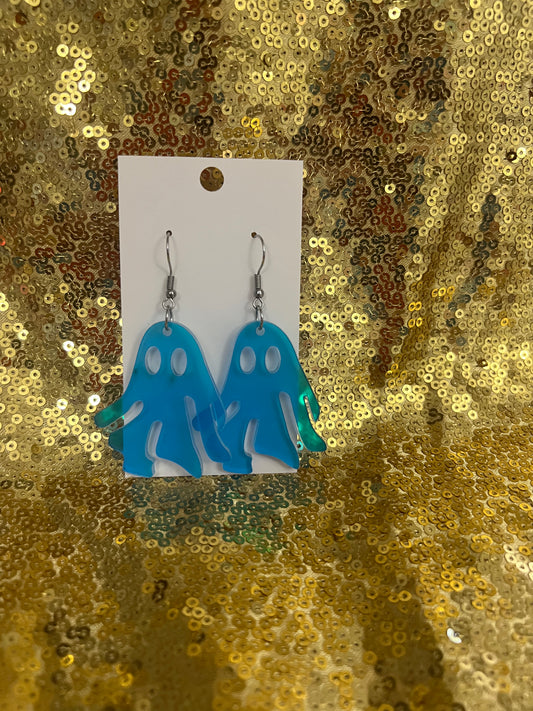 Iridescent ghost earrings