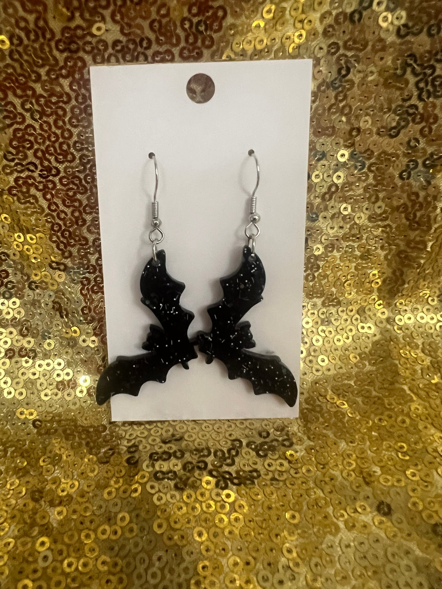 Black bat earrings