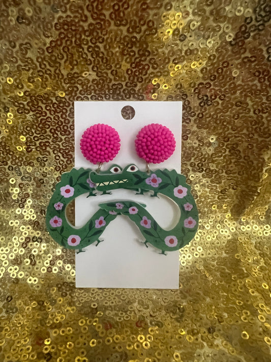 Alligator earrings