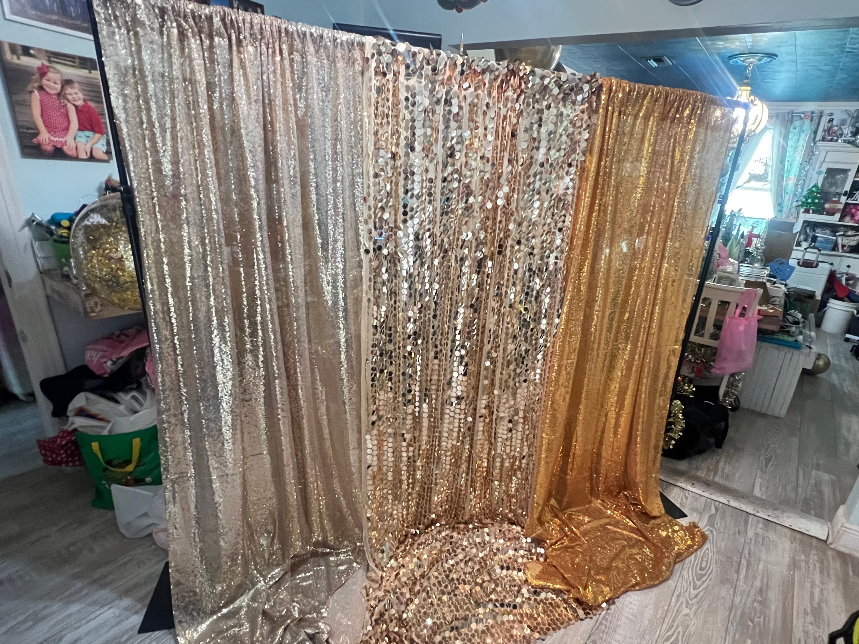 Gold Sequin curtain backdrop