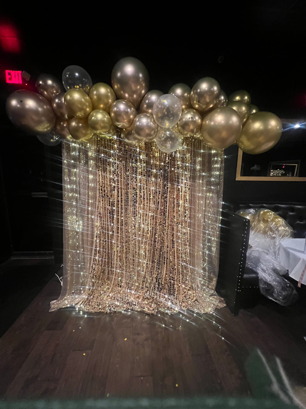 Gold Sequin curtain backdrop