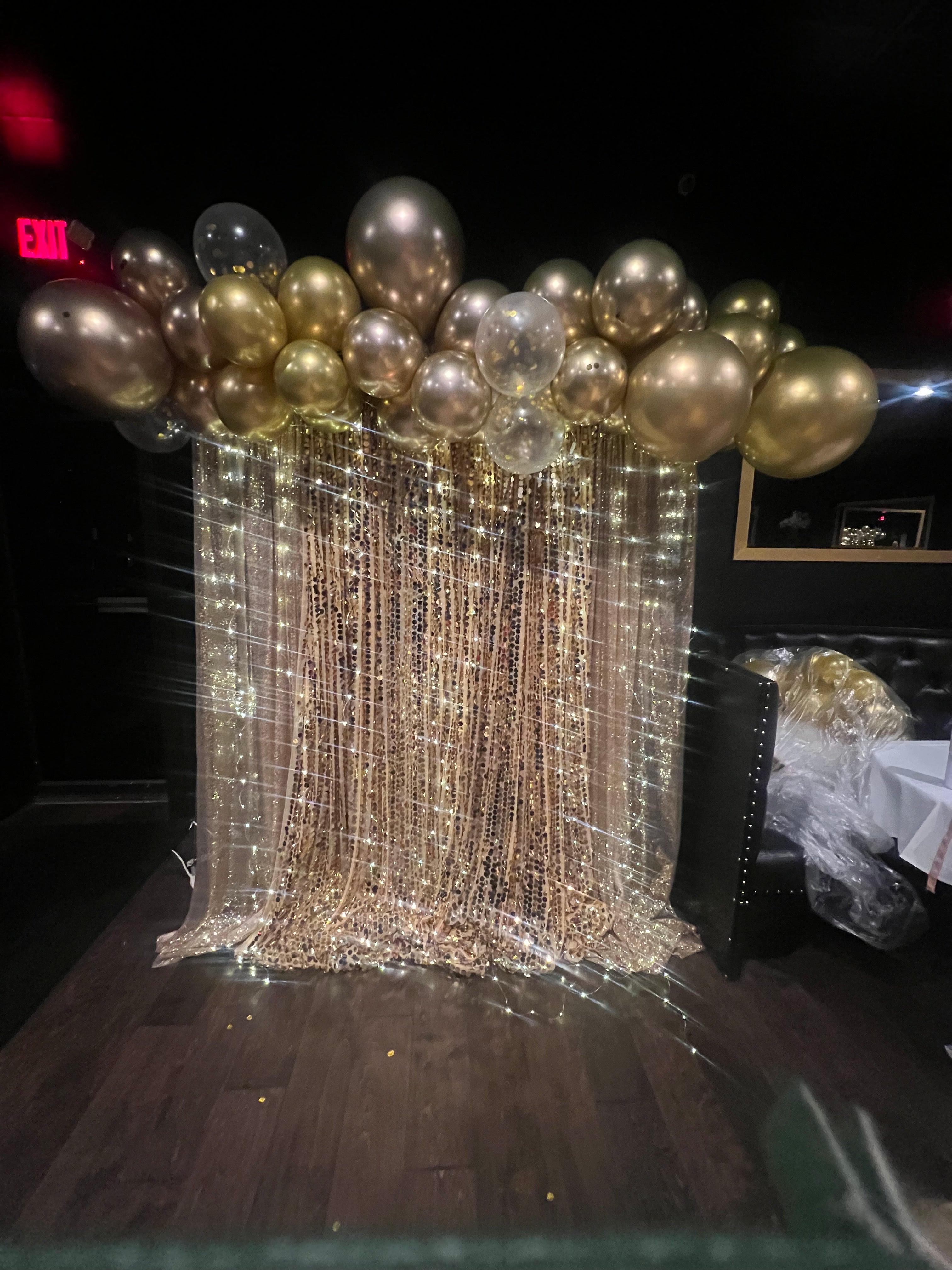 Gold Sequin curtain backdrop