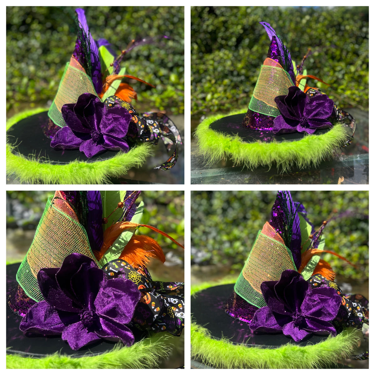 Purple, Green & Black With Hat